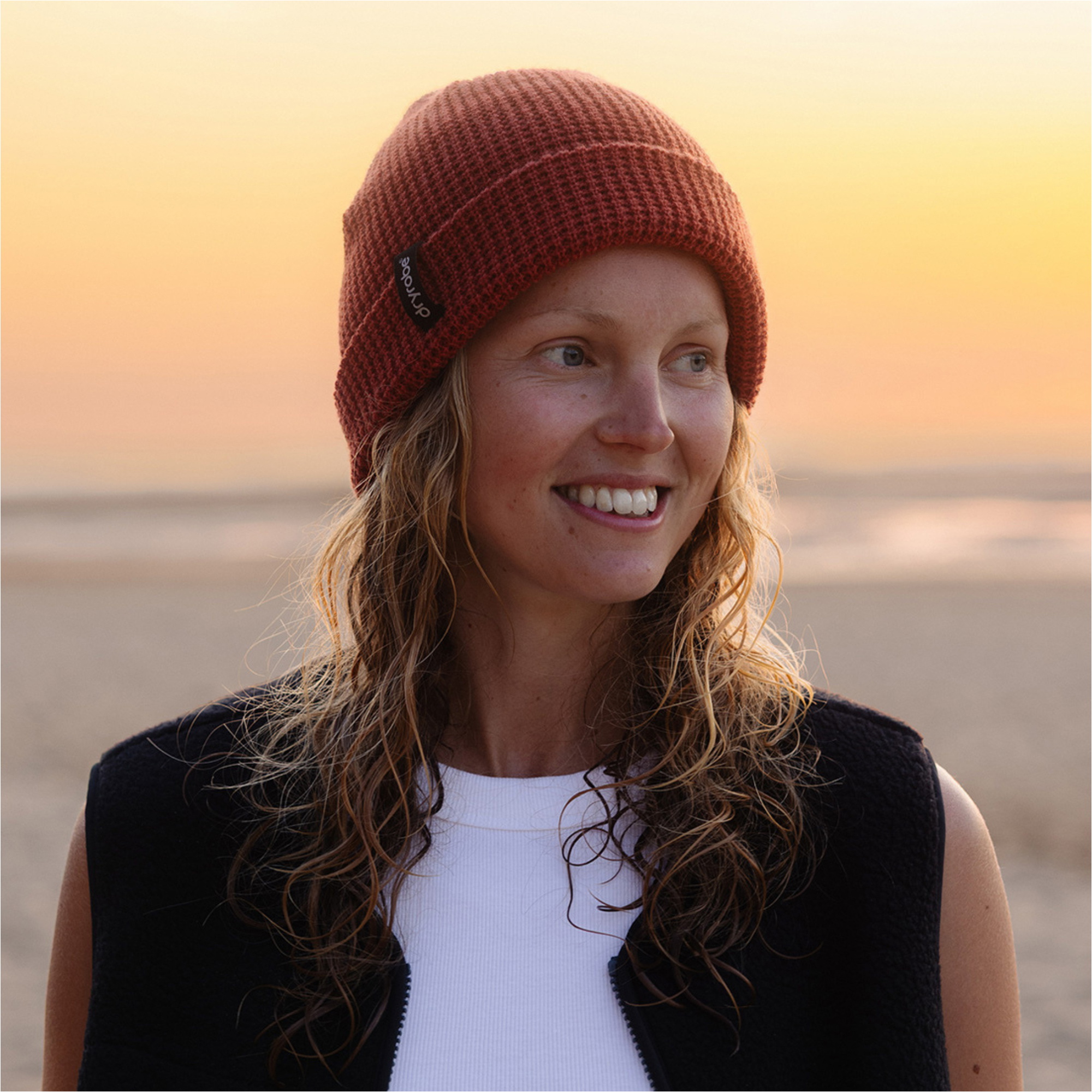 2026 Dryrobe Waffle Beanie DBNEWAFF - Burnt Orange